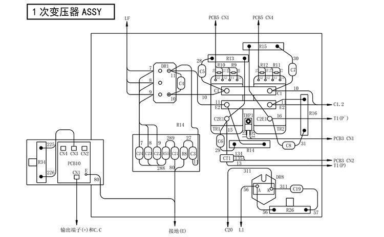 OTC AVP360 一次变压器 ASSY 零部件分解图